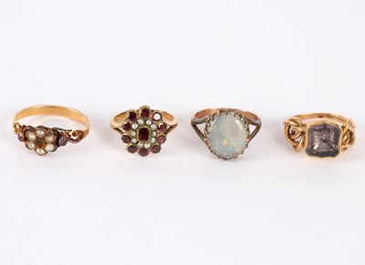 Lot 24 - Two late Victorian gem set dress rings, an...