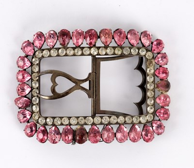 Lot 30 - A Georgian paste set buckle bordered by pink...