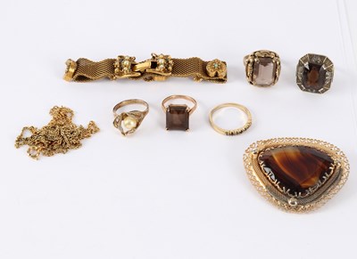 Lot 40 - A Goldette mesh bracelet set with crescent and...