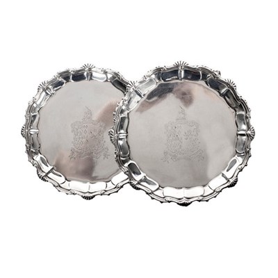 Lot 74 - A pair of Irish silver salvers, Samuel Neville...