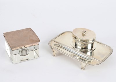 Lot 96 - A silver inkstand and pen tray, Charles Stuart...