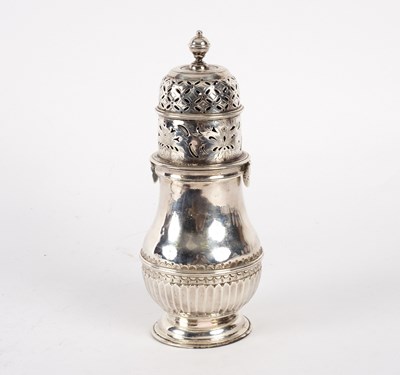 Lot 127 - A William and Mary style silver sugar caster,...