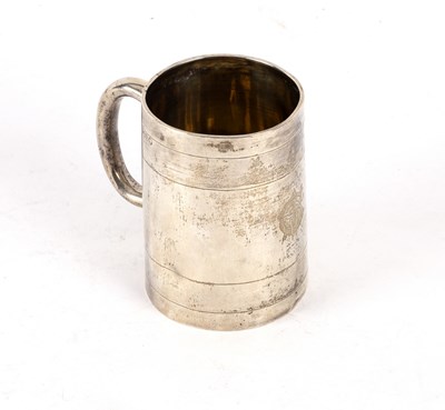 Lot 128 - A Victorian tapering cylindrical silver mug,...