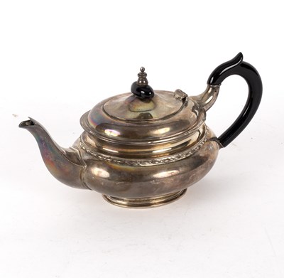 Lot 149 - A silver teapot, LAO, 1965, of oval form...