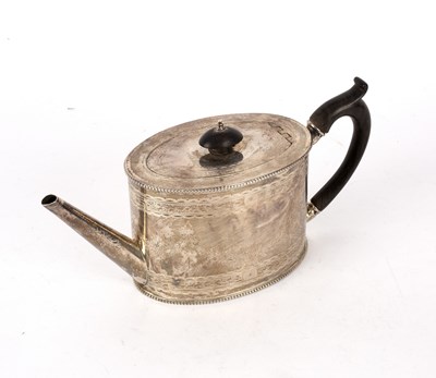 Lot 153 - A Victorian silver teapot, maker's mark...