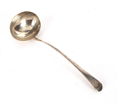 Lot 155 - A George III old English pattern silver ladle,...