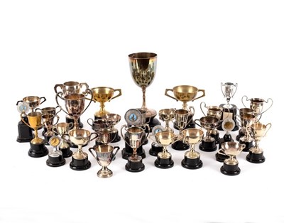 Lot 186 - A collection of miniature plated trophy cups