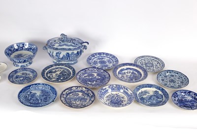 Lot 215 - A 19th Century Staffordshire blue and white...