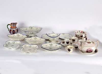 Lot 216 - A Spode pearlware part dessert service painted...