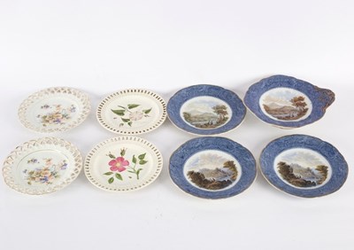 Lot 221 - Four Prattware plates, transfer printed...