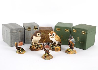 Lot 224 - A collection of five Royal Crown Derby figures...