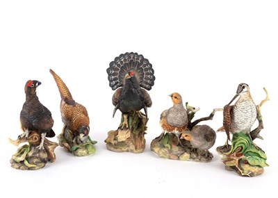 Lot 225 - Five Coalport limited edition game birds,...