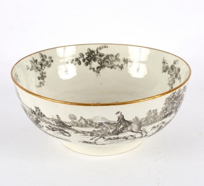 Lot 239 - A Worcester hunting subject punch bowl, 21cm...