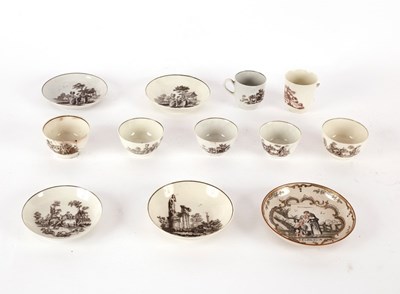 Lot 243 - Agron of Worcester tea wares comprising five...