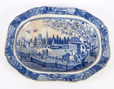 Lot 249 - A Staffordshire blue printed pearlware meat...