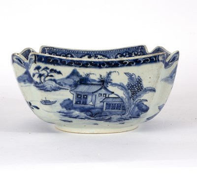 Lot 326 - A Chinese blue and white square salad bowl,...