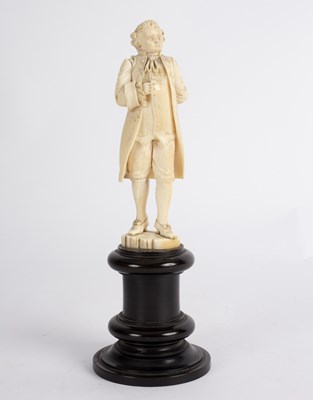 Lot 356 - A carved ivory figure of Louis XVI, Dieppe,...