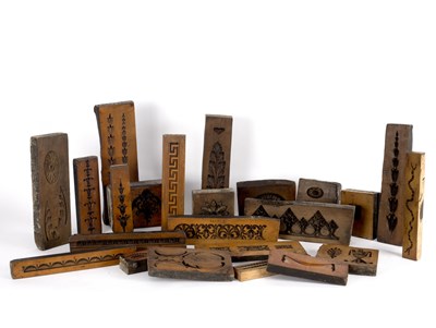 Lot 391 - A collection of boxwood plaster moulds,...