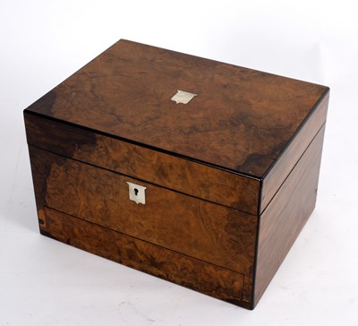 Lot 398 - A 19th Century figured walnut workbox (gutted),...