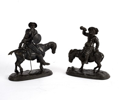 Lot 412 - Two spelter figures of Don Quixote and Sancho...