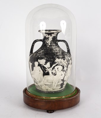 Lot 427 - A plaster replica of the Portland vase under a...