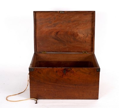 Lot 437 - A 19th Century mahogany box with carry handles...