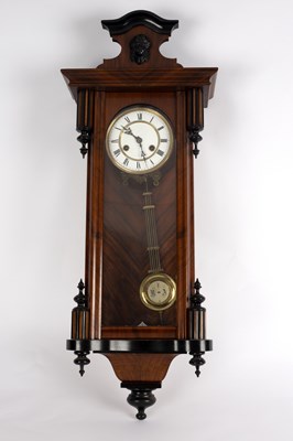 Lot 451 - A Vienna type wall clock in a three-glass...