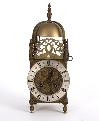 Lot 455 - A 19th Century small lantern type mantel clock...