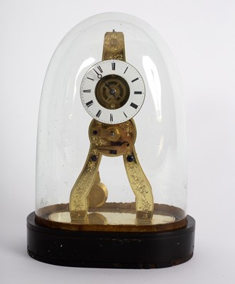 Lot 458 - A small brass skeleton clock, late 19th...