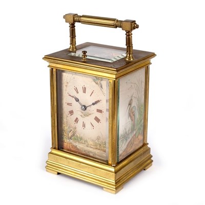 Lot 459 - A French hour repeating carriage clock, inset...