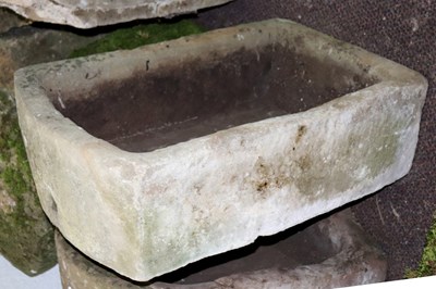 Lot 501 - A D-end stone trough, 80cm x 52cm