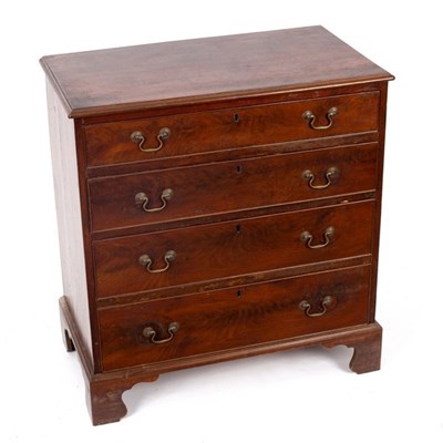 Lot 510 - A George III mahogany chest of four long...