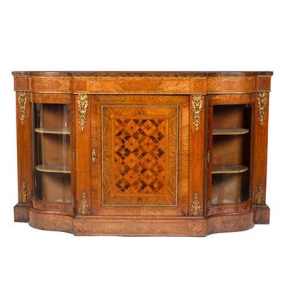 Lot 543 - A Victorian walnut credenza with gilt metal...