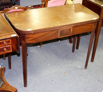 Lot 560 - A Regency mahogany tea table with plain frieze...