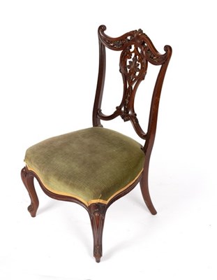 Lot 584 - An Edwardian salon chair with upholstered seat,...