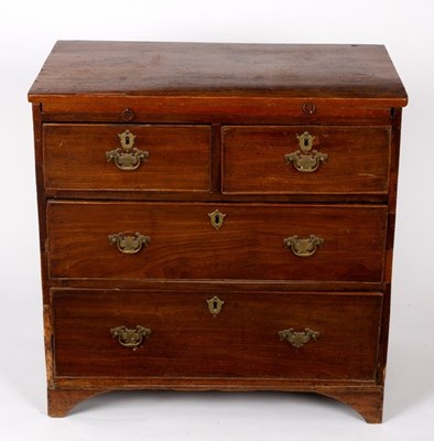 Lot 593 - A late 18th Century elm and mahogany chest of...