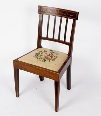 Lot 595 - An Edwardian mahogany rail back single chair...