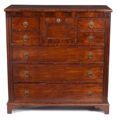 Lot 612 - A Regency mahogany chest of four short drawers...