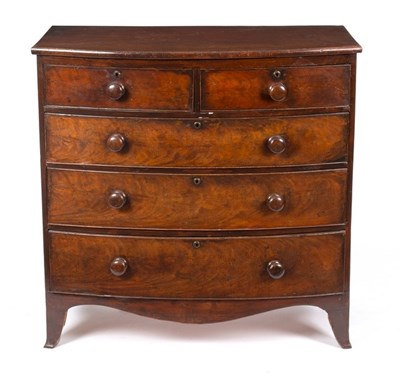 Lot 613 - A Victorian mahogany bowfront chest fitted...