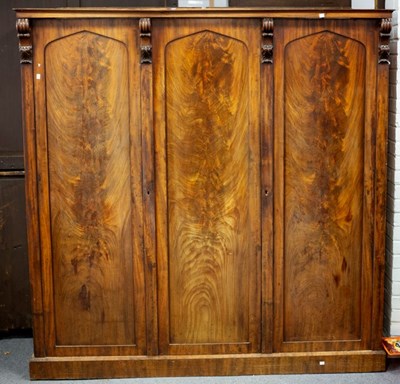 Lot 616 - A Victorian mahogany wardrobe enclosed by...