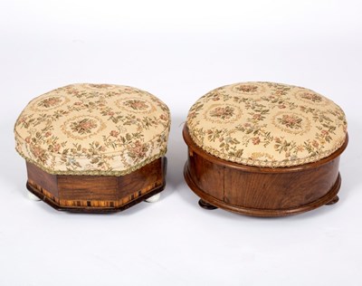 Lot 620 - A Victorian hexagonal footstool with Tunbridge...