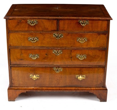 Lot 658 - An 18th Century walnut and crossbanded chest...