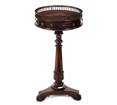 Lot 660 - A William IV rosewood work table, the circular...