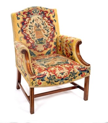 Lot 663 - A George III style Gainsborough type armchair...