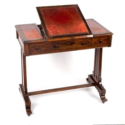 Lot 664 - An early Victorian rosewood reading/writing...