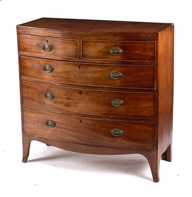 Lot 668 - A 19th Century mahogany bowfront chest of two...