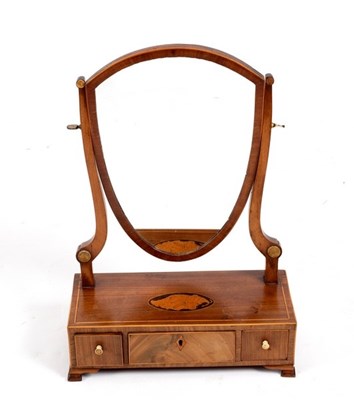 Lot 671 - A 19th Century mahogany toilet mirror of...