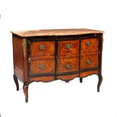 Lot 674 - A Louis XVI marble topped commode, circa 1780,...