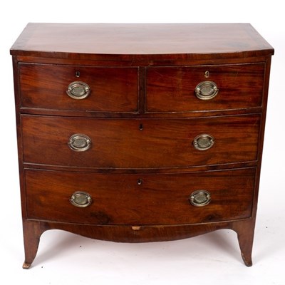 Lot 685 - An early 19th Century mahogany bowfront chest...