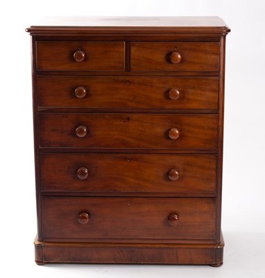 Lot 696 - A Victorian mahogany chest of two short over...